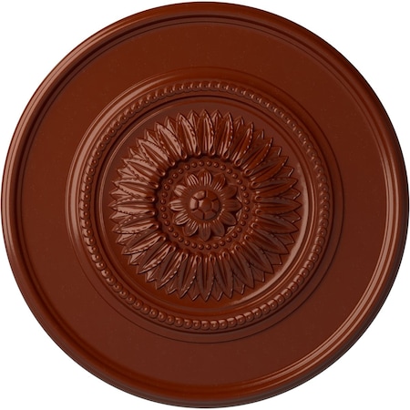Ekena Millwork Large Floral Ceiling Medallion, Hand-Painted Firebrick, 41 1/8"OD x 2 1/2"P CM41FLFIF